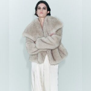 Zara Cream Teddy Jacket